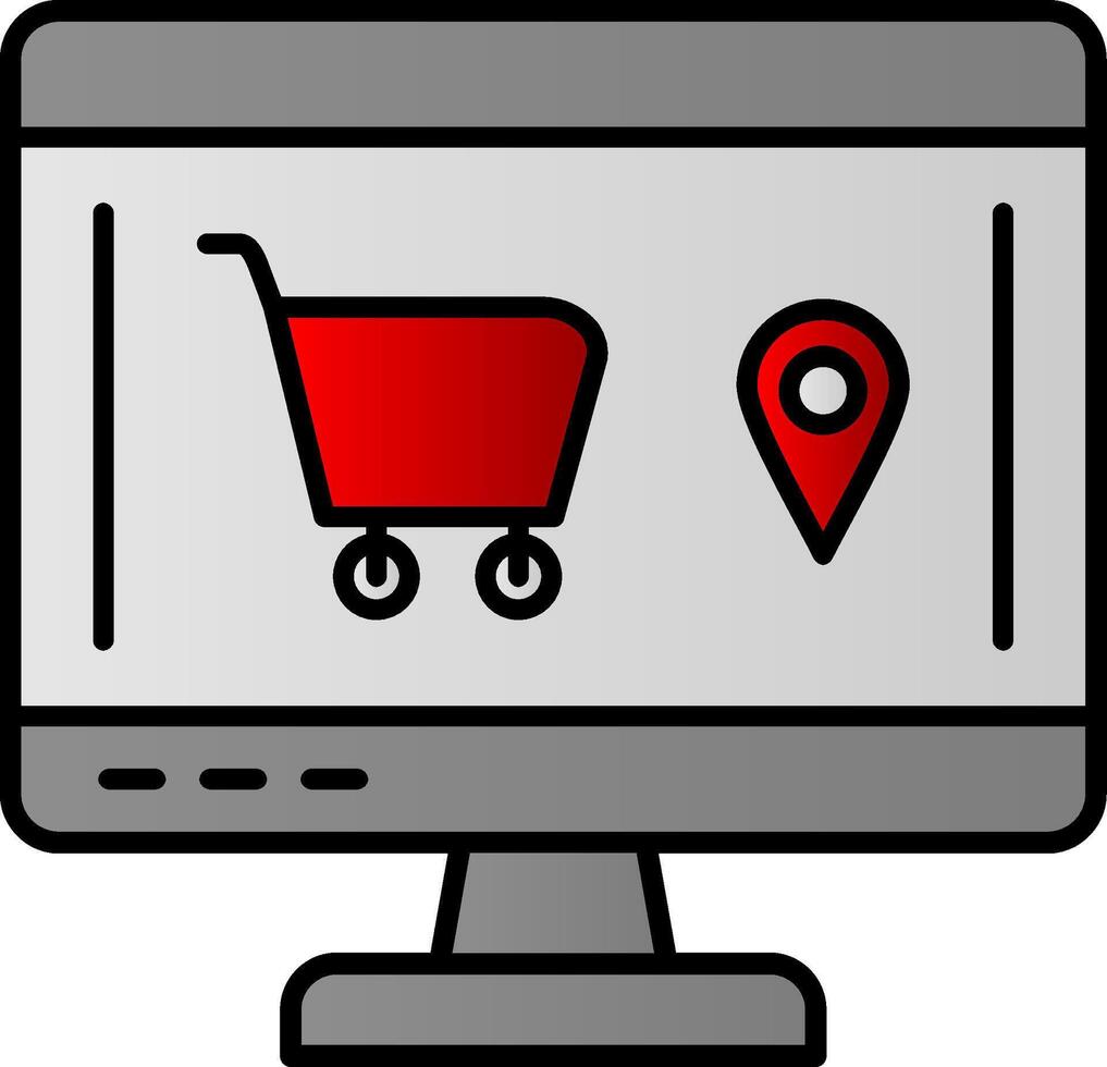 Online Order Line Filled Gradient  Icon vector