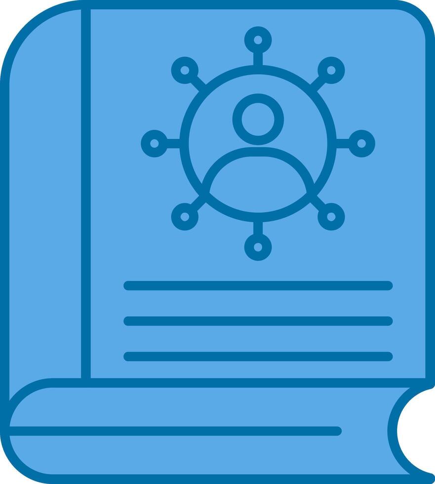 libro lleno azul icono vector