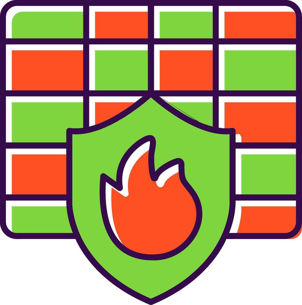 Firewall Filled  Icon vector