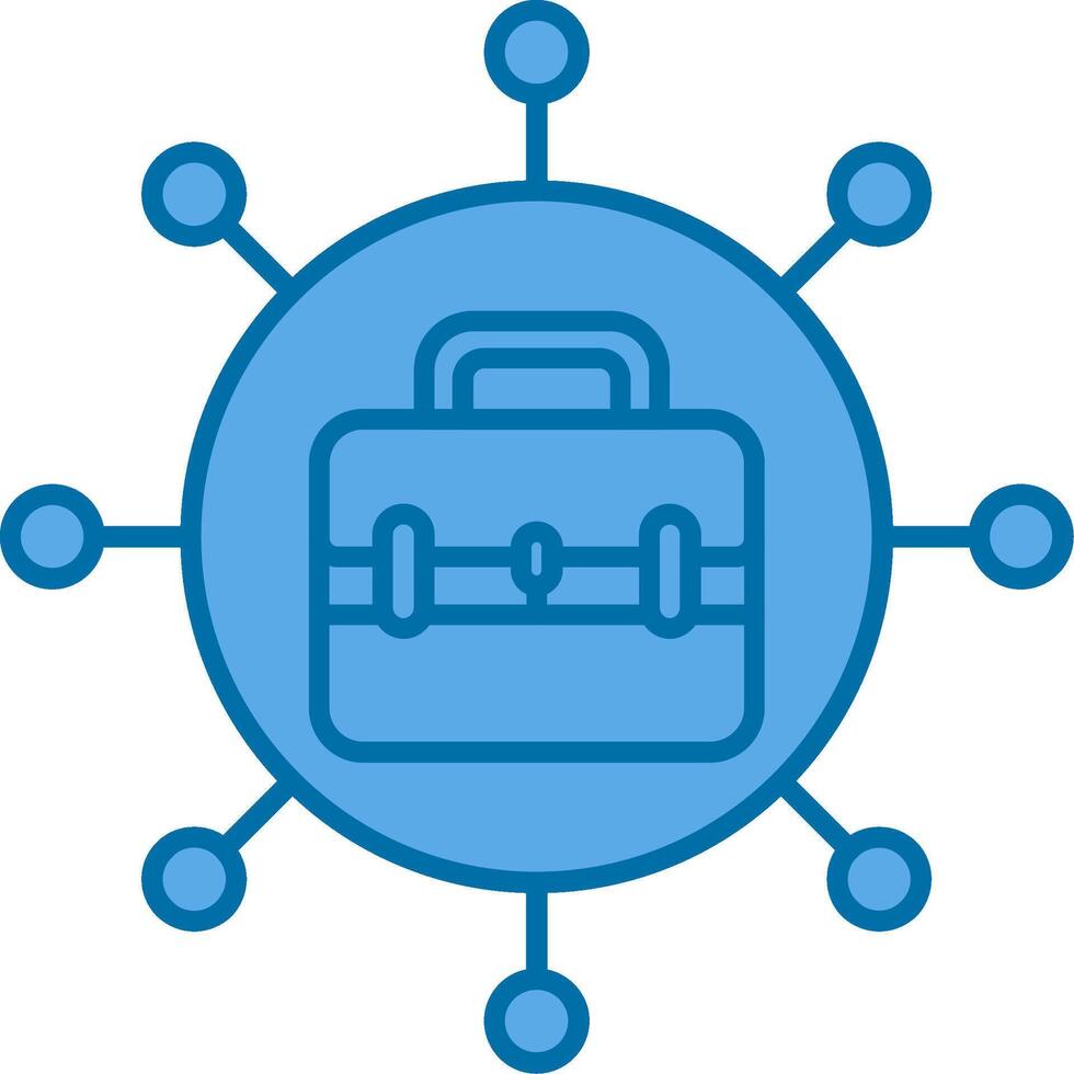 Briefcase Filled Blue  Icon vector