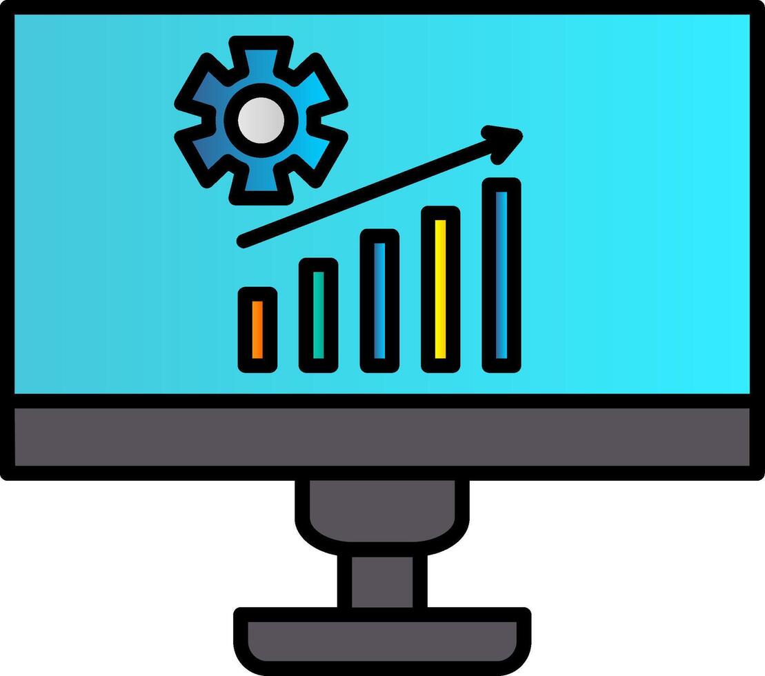 Management Line Filled Gradient  Icon vector