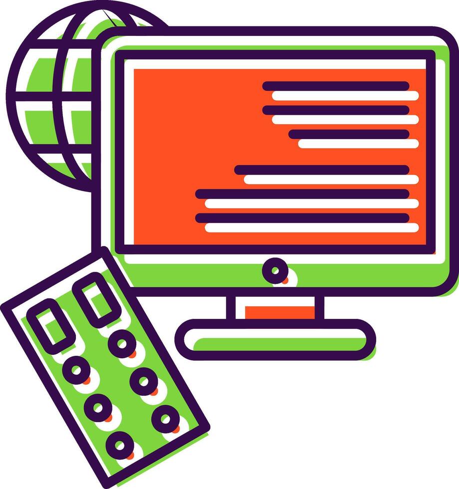 Remote Access Filled  Icon vector