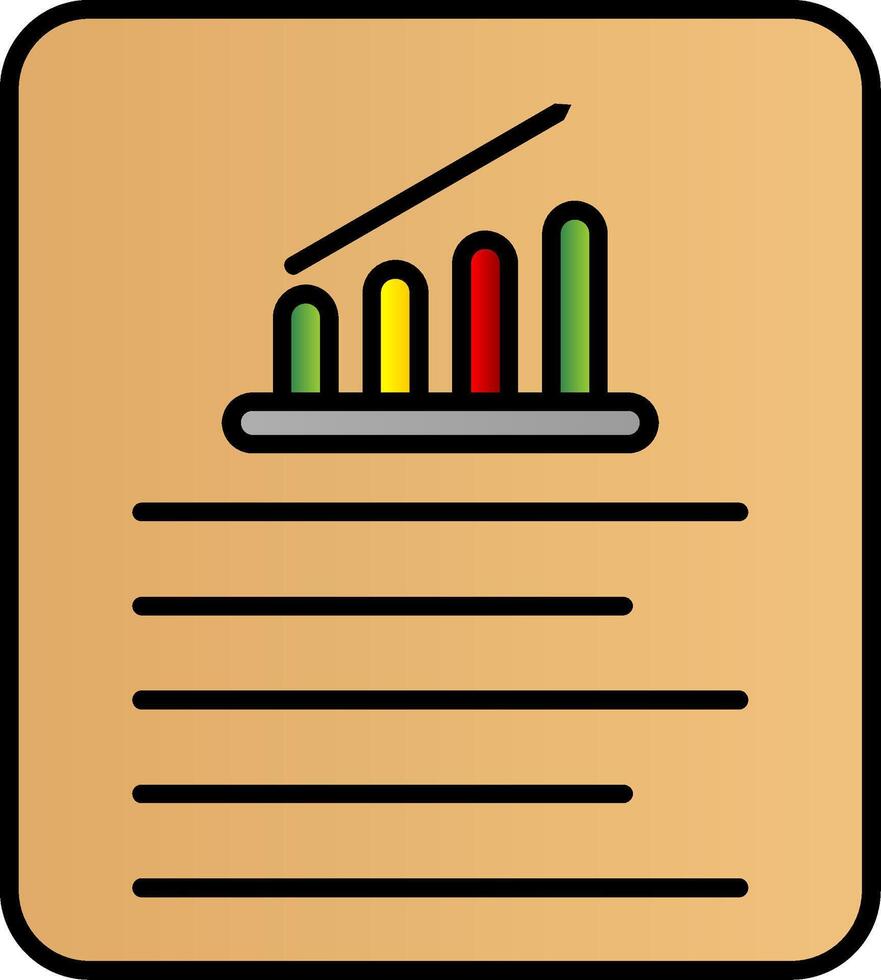 Line Graph Line Filled Gradient  Icon vector