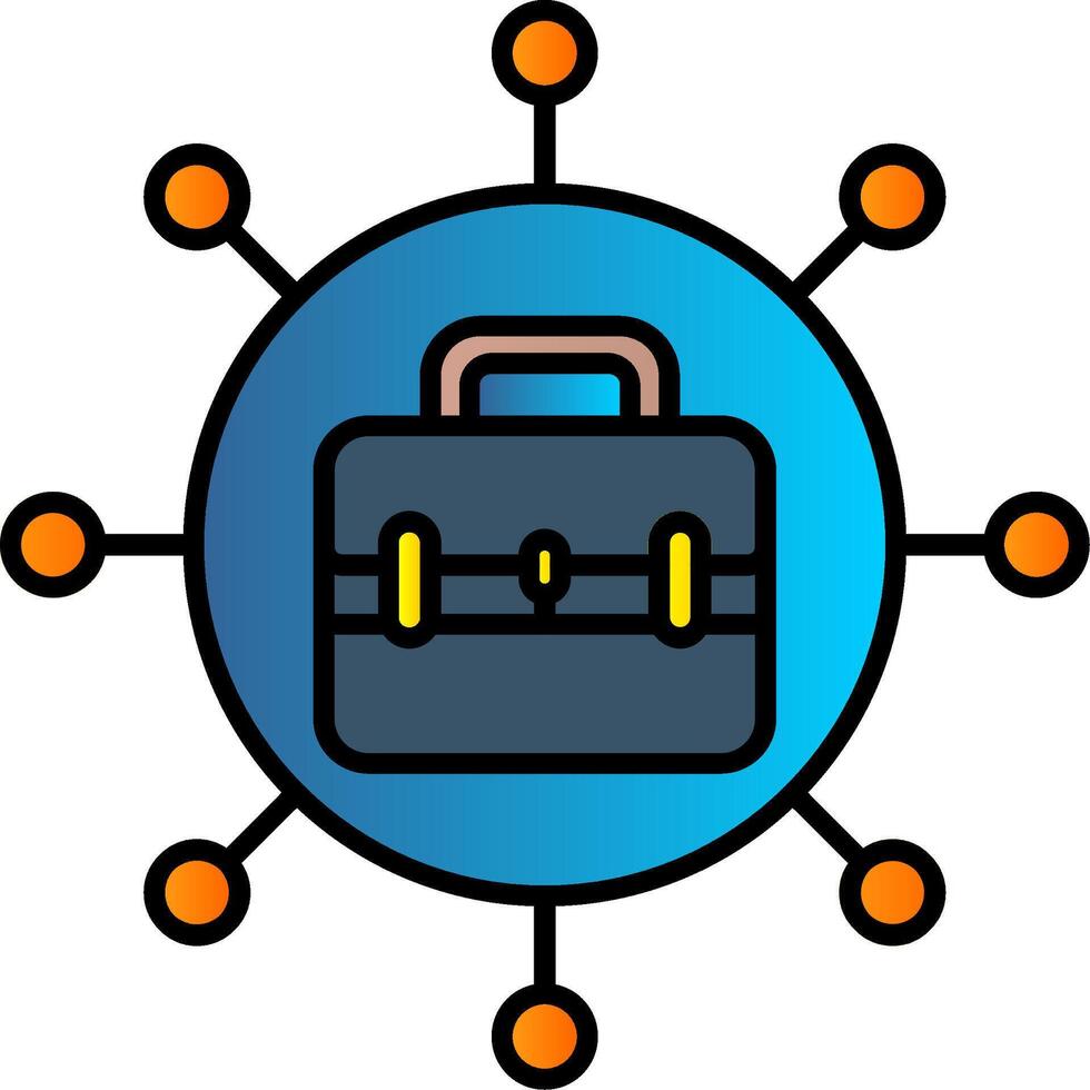 Briefcase Line Filled Gradient  Icon vector