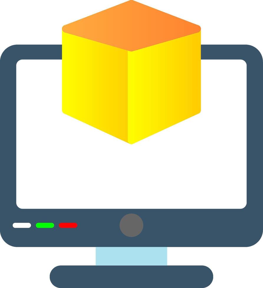 3d Modeling Flat Gradient  Icon vector