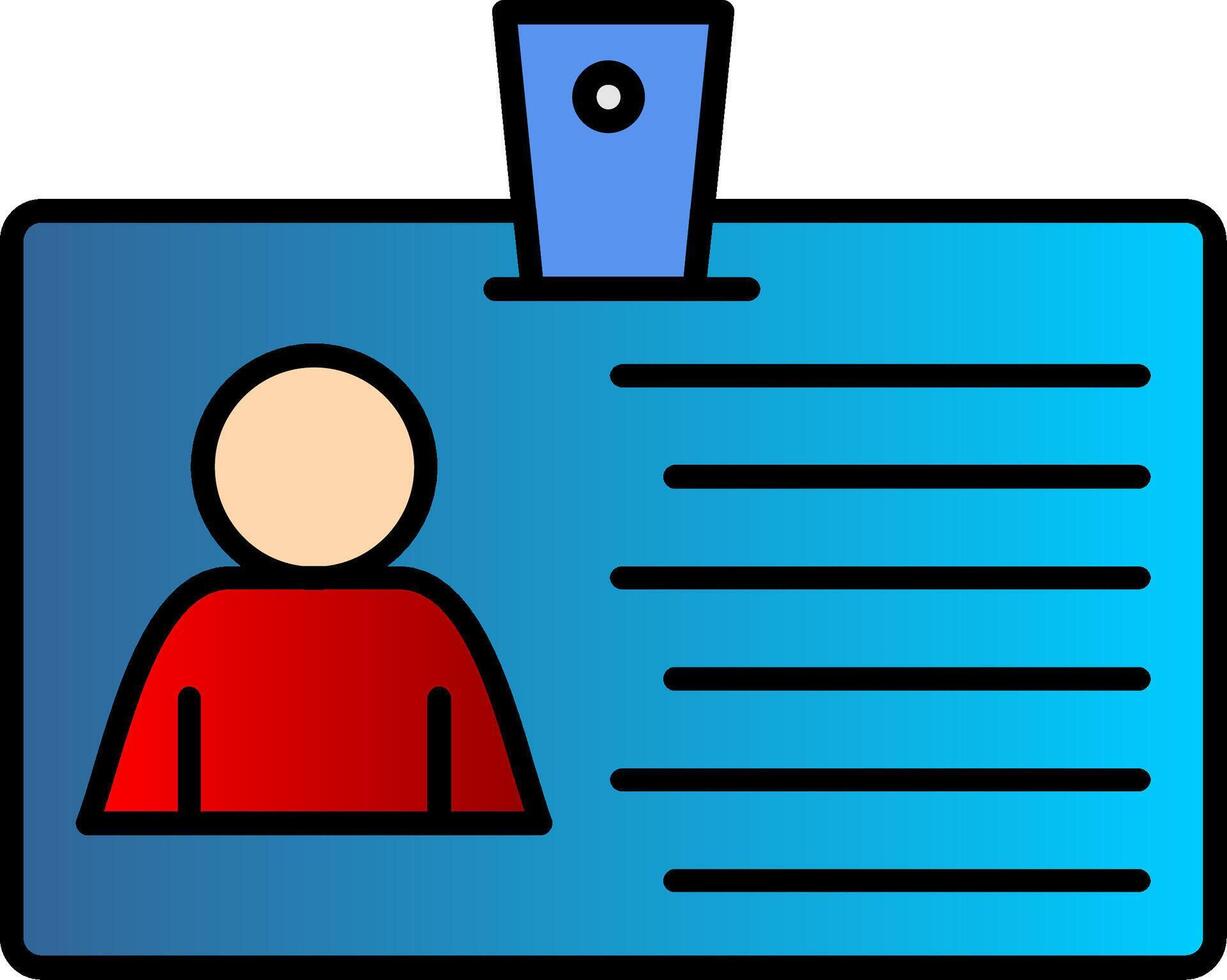 Id Card Line Filled Gradient  Icon vector