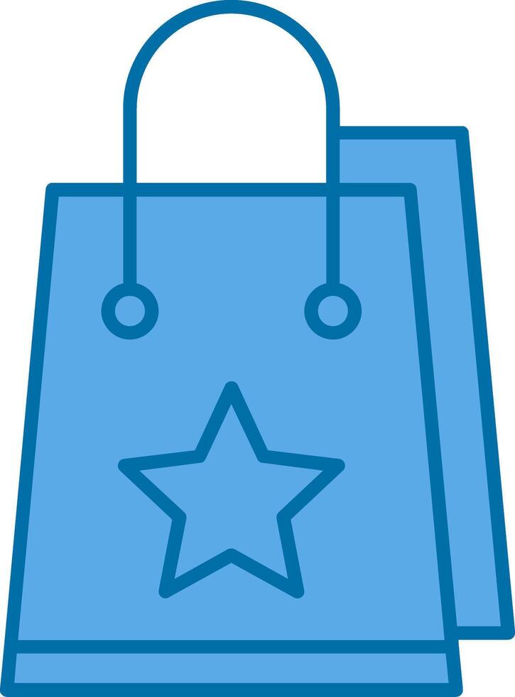 Shopping Bag Filled Blue  Icon vector