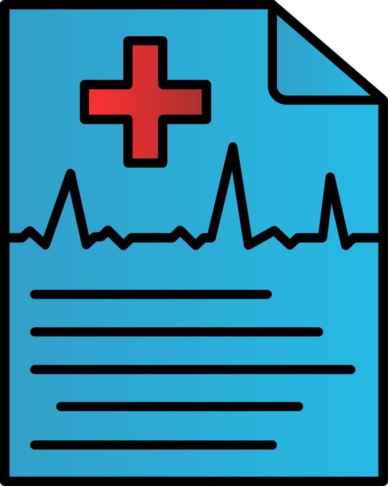 Report Line Filled Gradient  Icon vector
