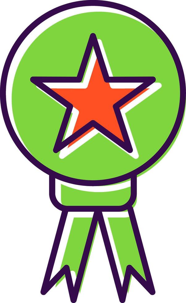 Star Medal Filled  Icon vector