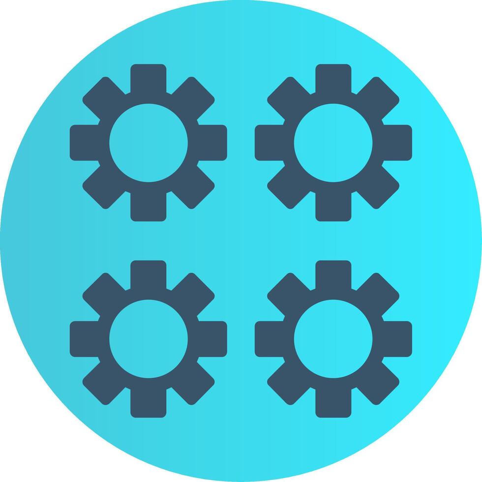 Gears Flat Gradient  Icon vector