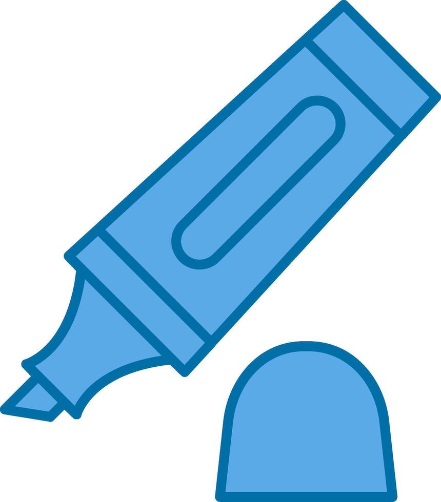 Highlighter Filled Blue  Icon vector