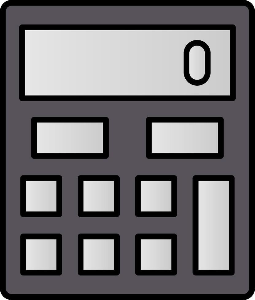 Calculator Line Filled Gradient  Icon vector