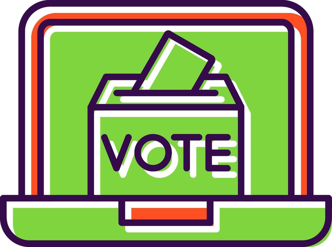 Online Voting Filled  Icon vector
