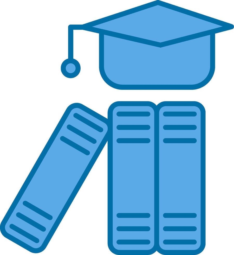Graduation Hat Filled Blue  Icon vector
