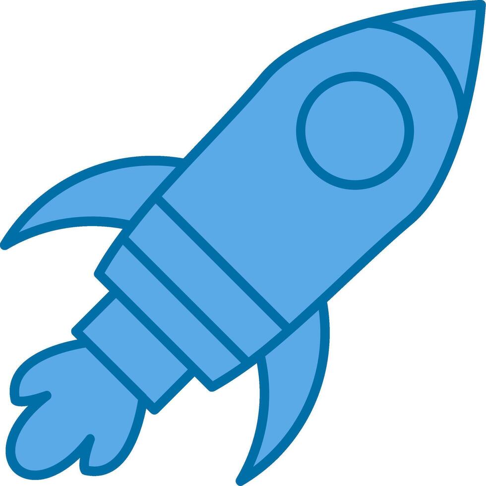 Rocket Filled Blue  Icon vector