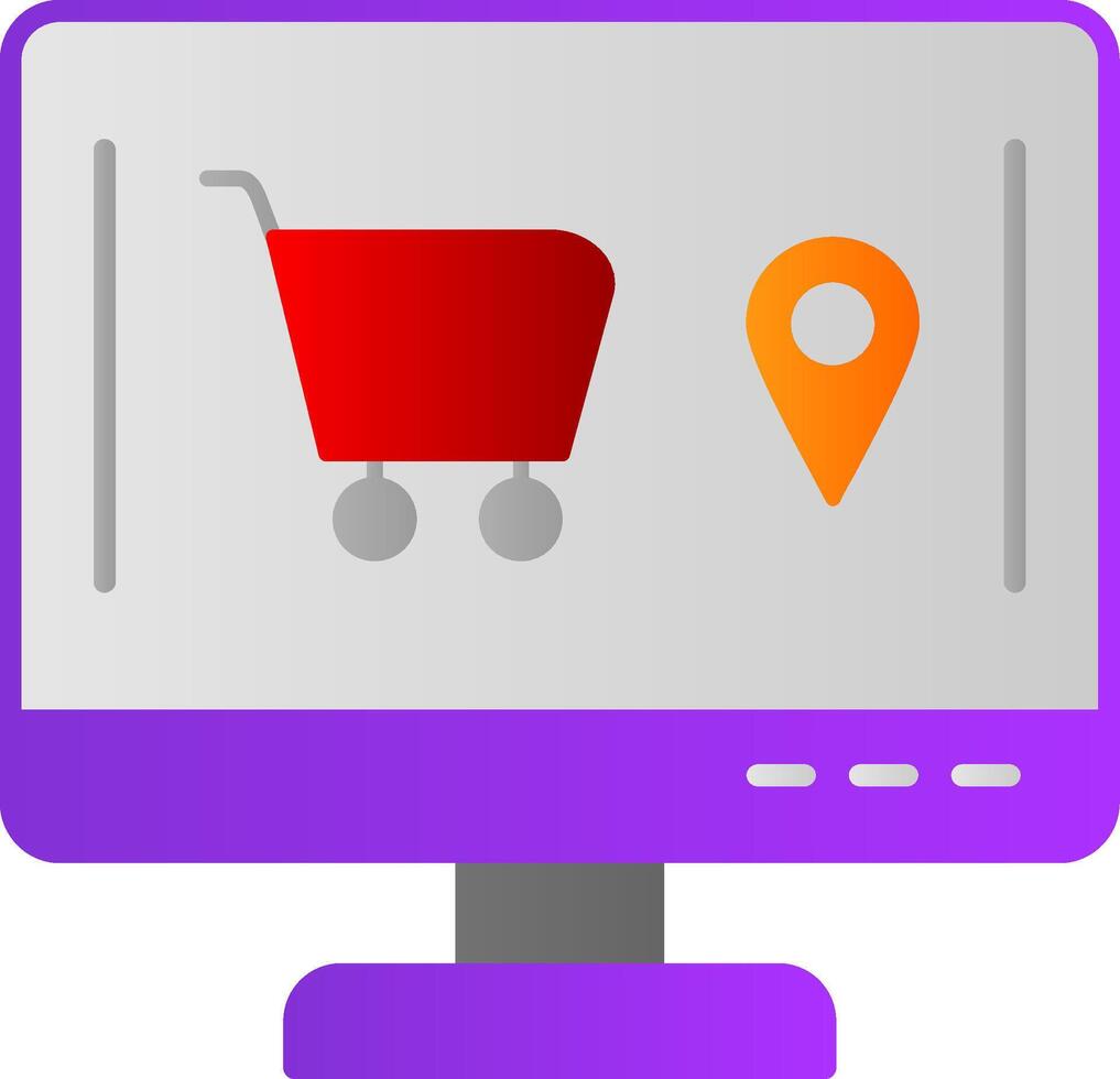 Online Order Flat Gradient  Icon vector