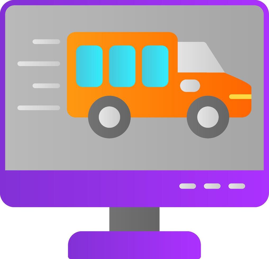 Delivery Truck Flat Gradient  Icon vector