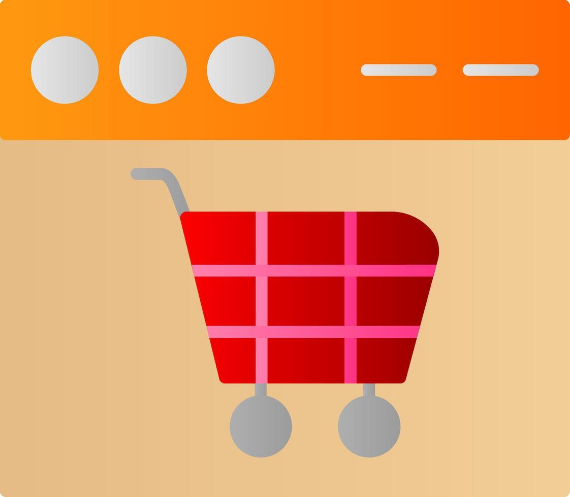 Shopping Cart Flat Gradient  Icon vector