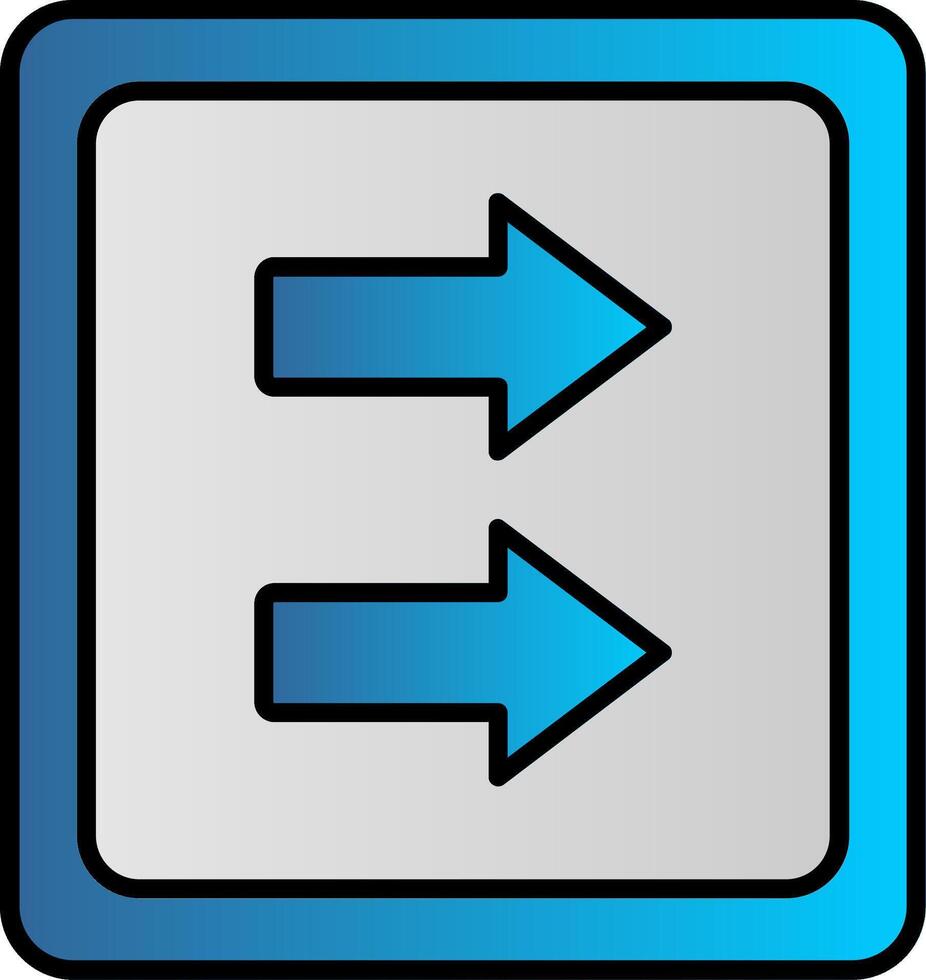 Fast Forward Line Filled Gradient  Icon vector