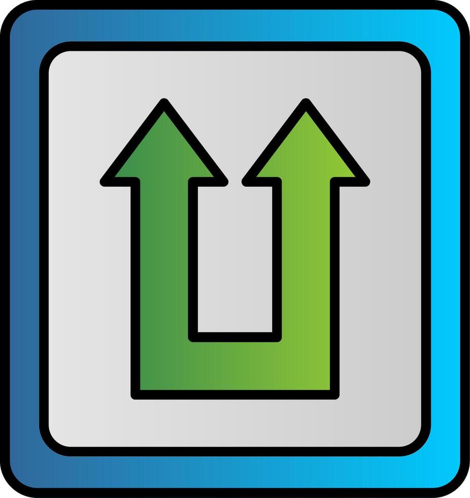 Two Arrows Line Filled Gradient  Icon vector