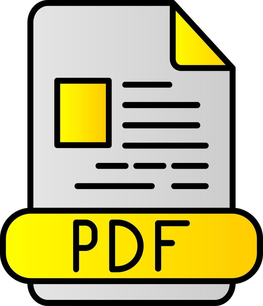 Pdf Line Filled Gradient  Icon vector