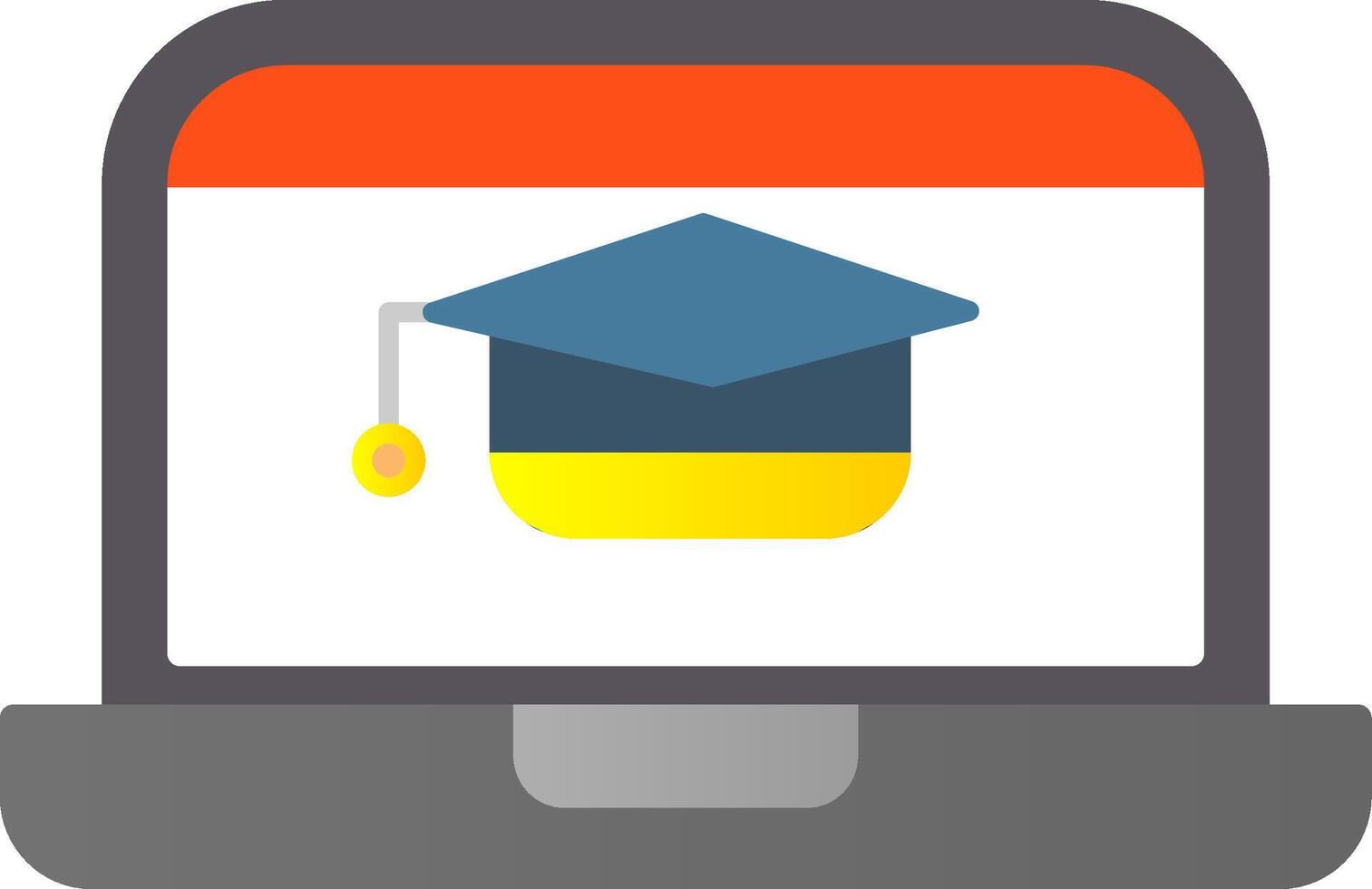 Online Learning Flat Gradient  Icon vector