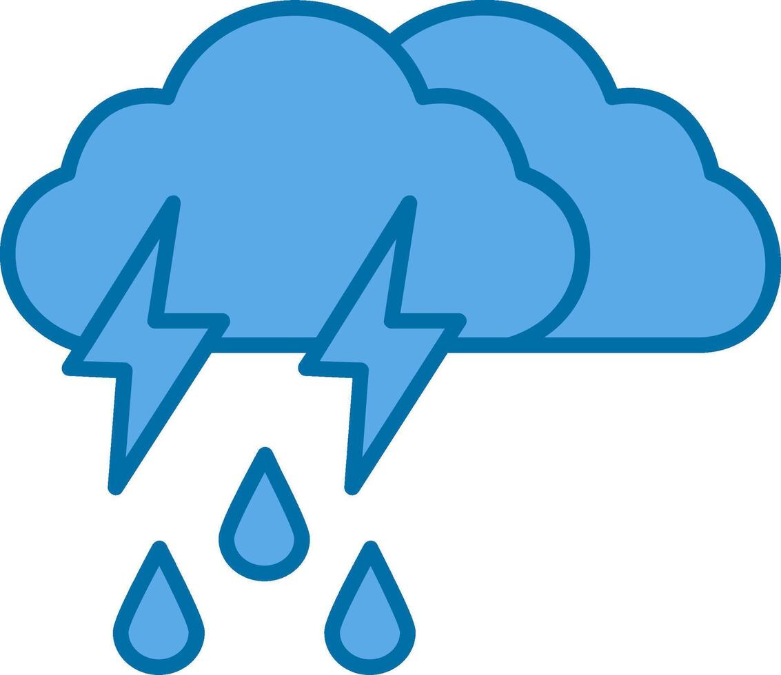 Storm Filled Blue  Icon vector