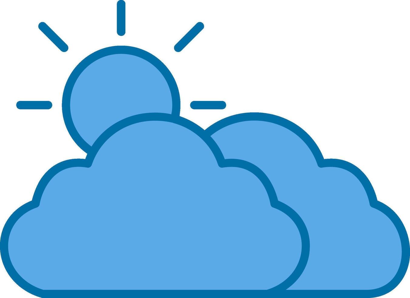 Cloudy Filled Blue  Icon vector