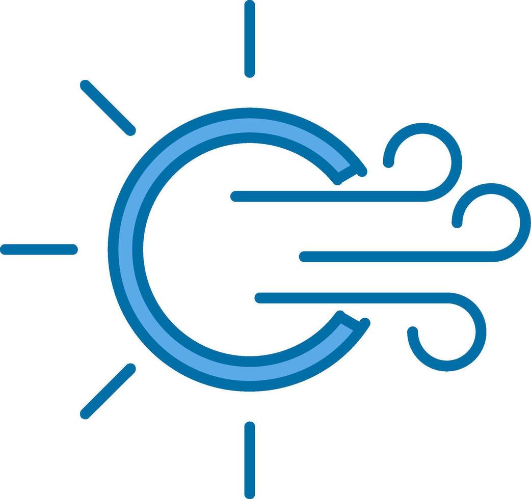 Windy Filled Blue  Icon vector