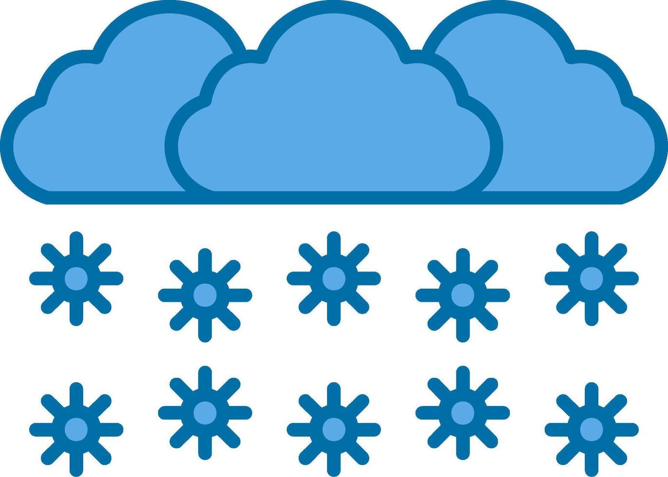 Snowing Filled Blue  Icon vector