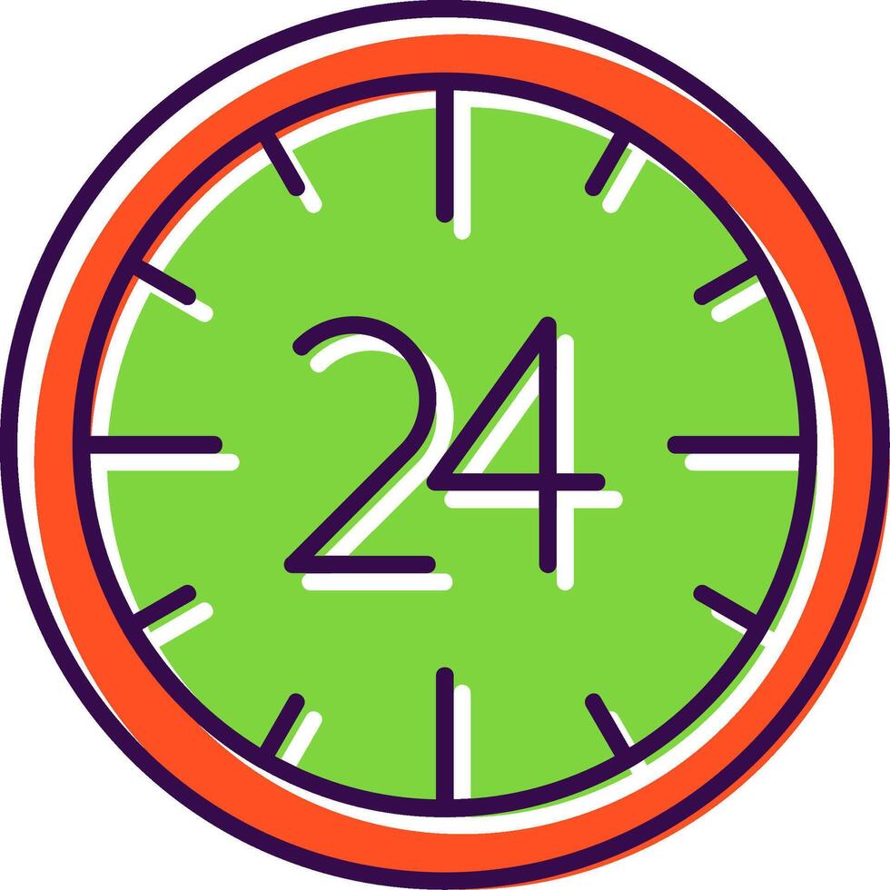 24 horas lleno icono vector