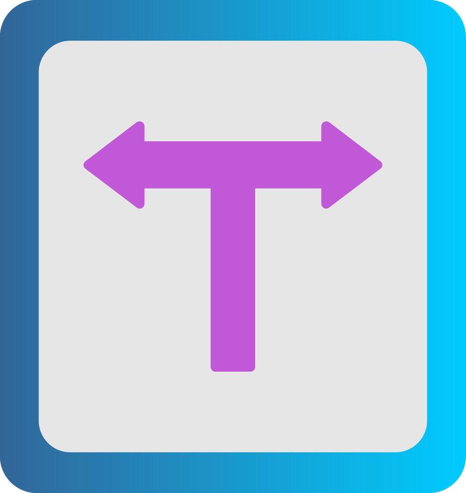 T Junction Flat Gradient  Icon vector