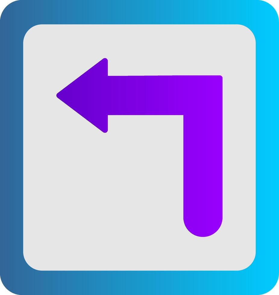 Turn Left Flat Gradient  Icon vector