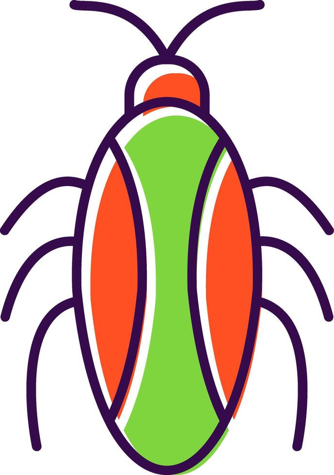 cucaracha lleno icono vector