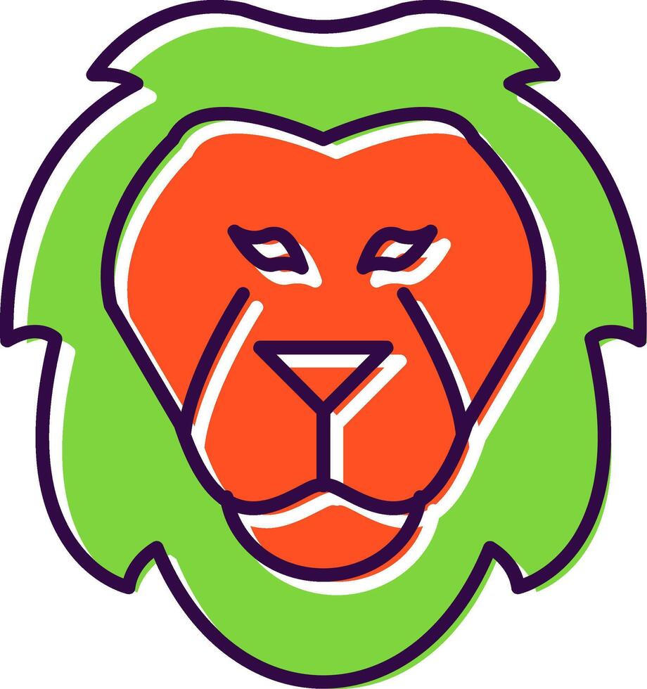 Lion Filled  Icon vector