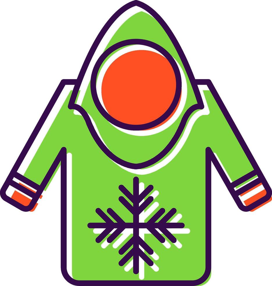 Hoodie Filled  Icon vector