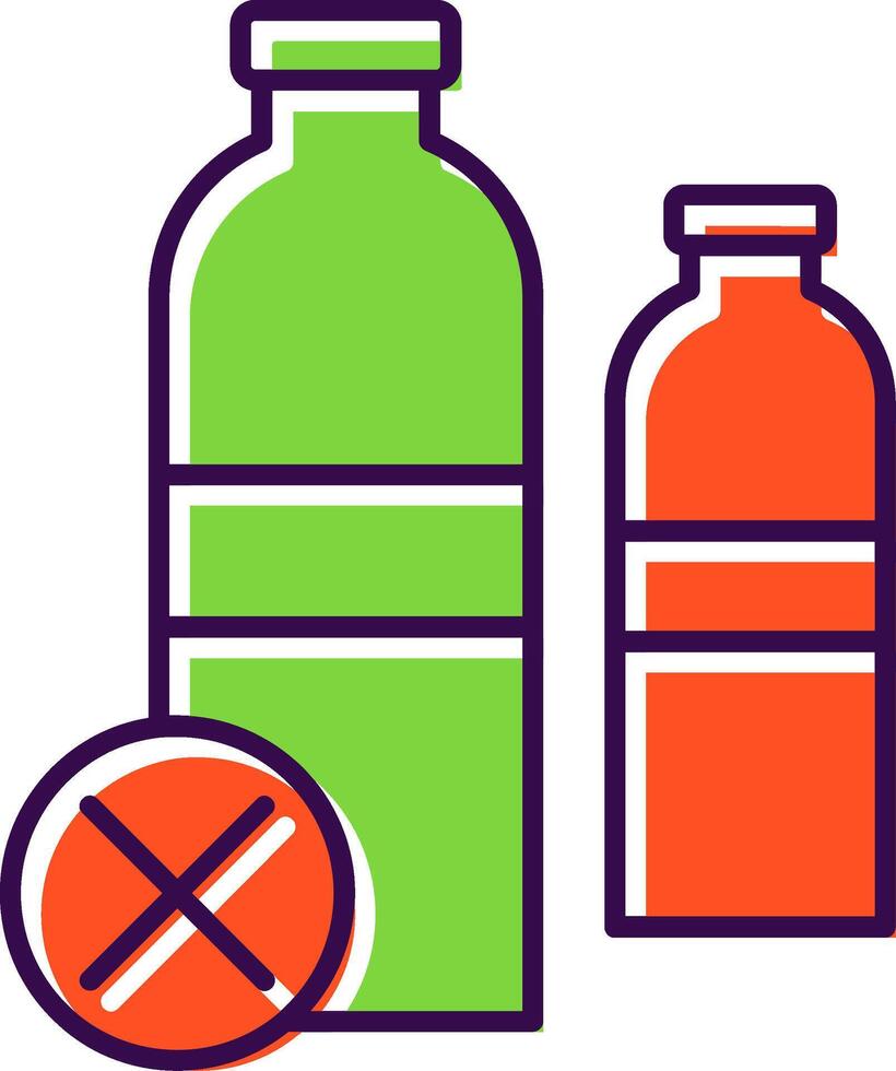 No Plastic Bottles Filled  Icon vector