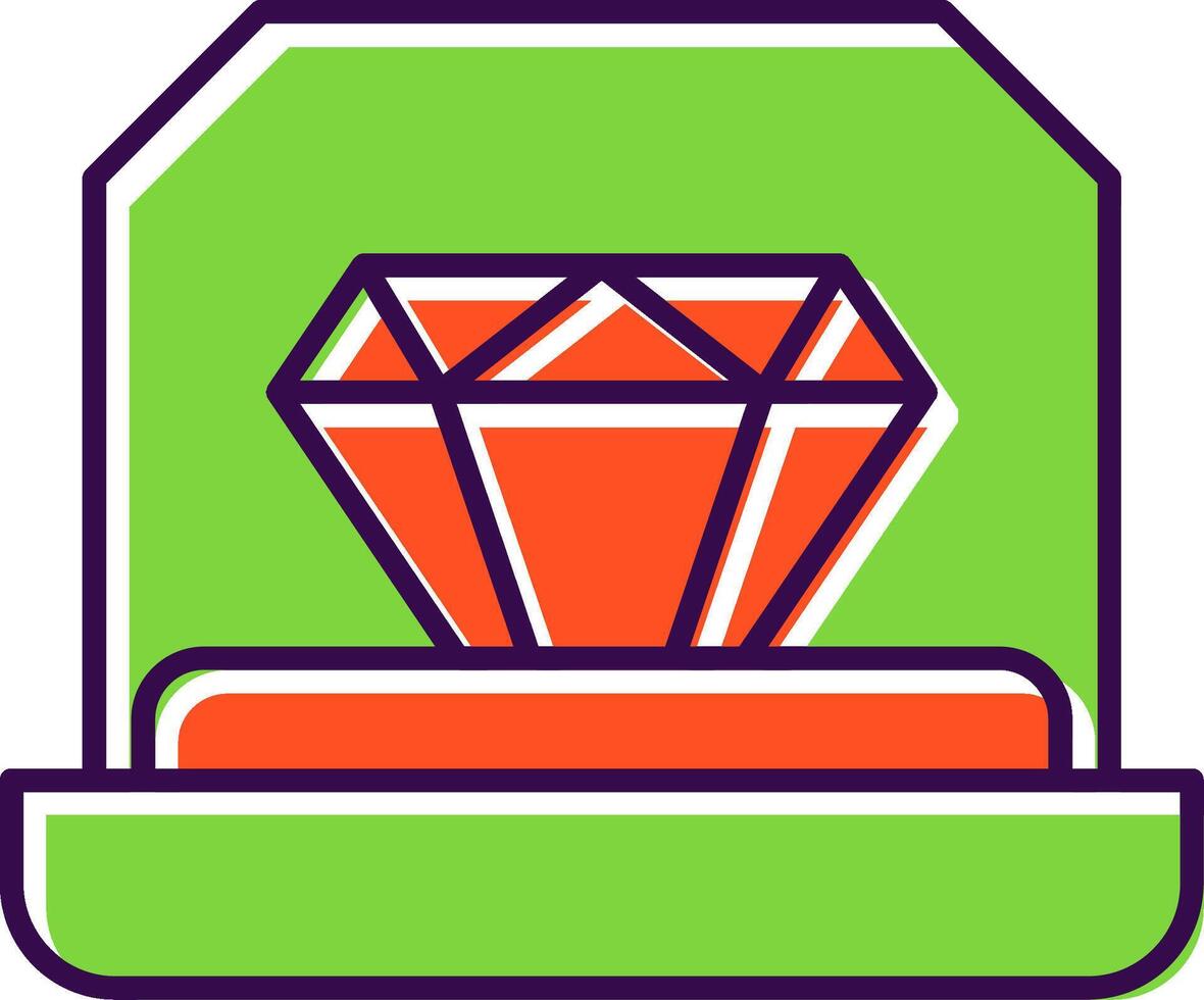 Engagement Ring Filled  Icon vector