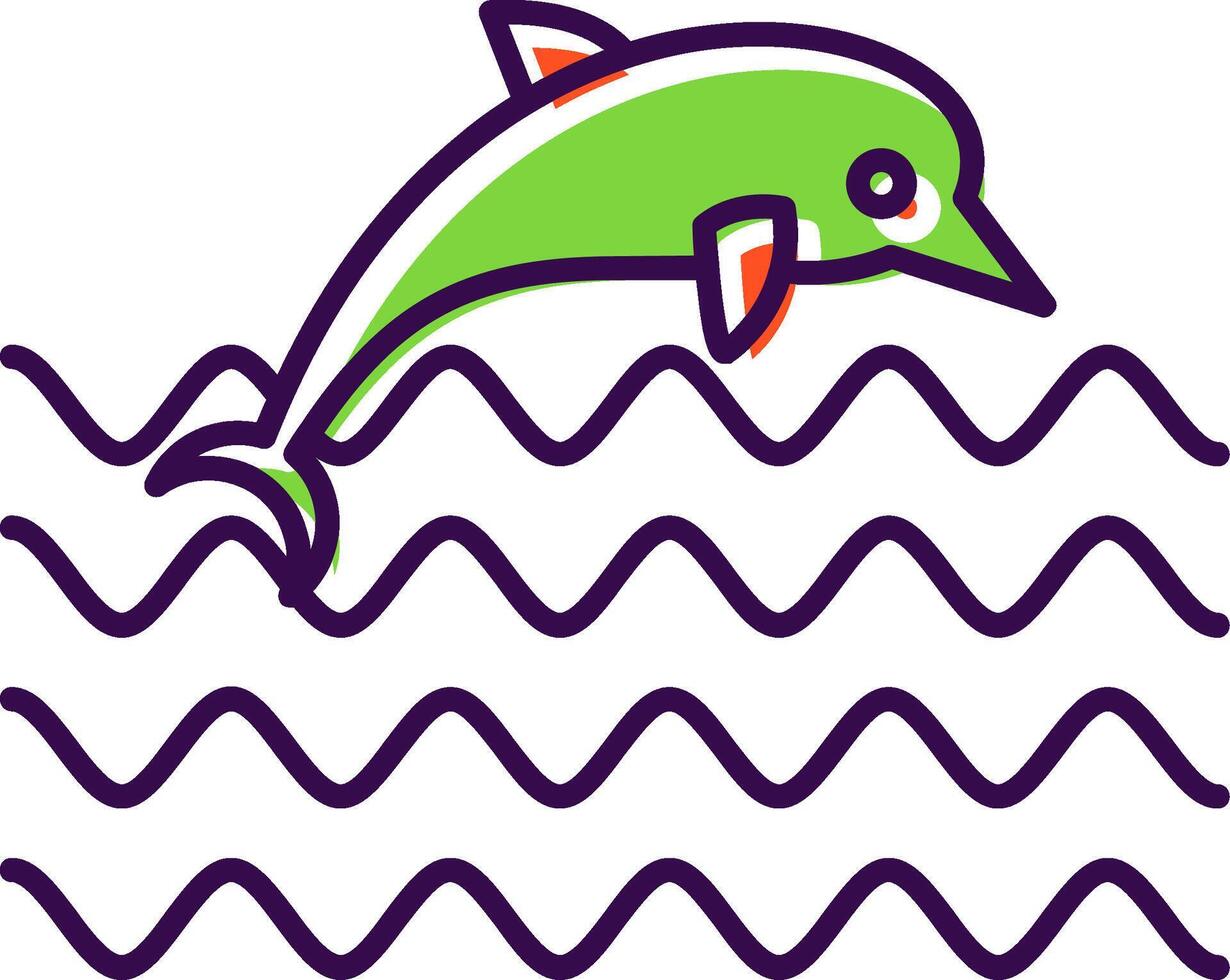 Dolphin Filled  Icon vector