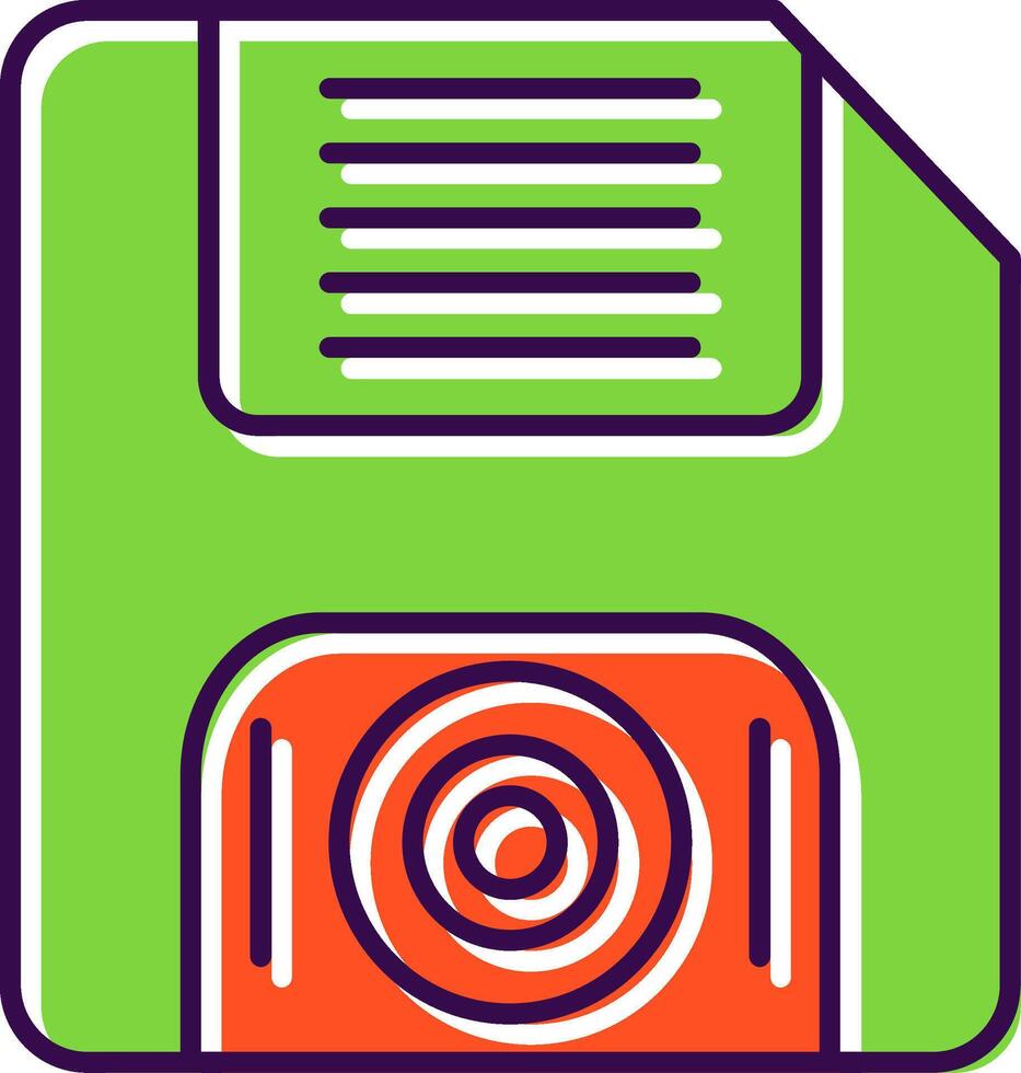 Floppy Disk Filled  Icon vector