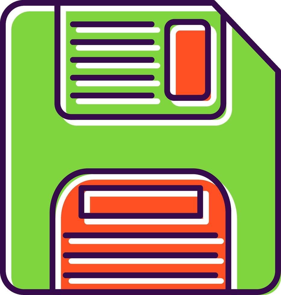 Floppy Disk Filled  Icon vector