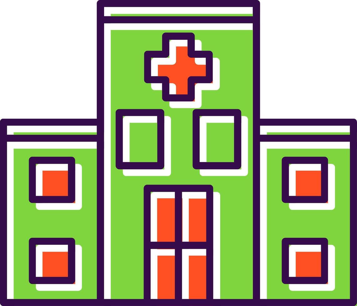 hospital lleno icono vector