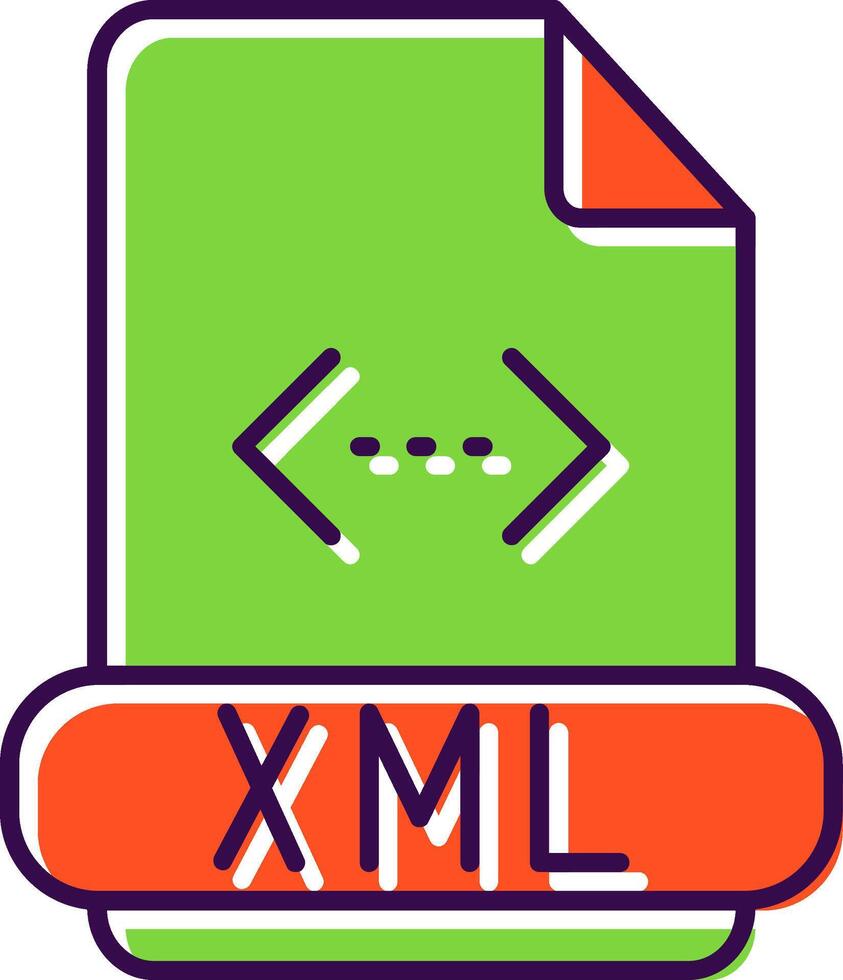 Xml Filled  Icon vector