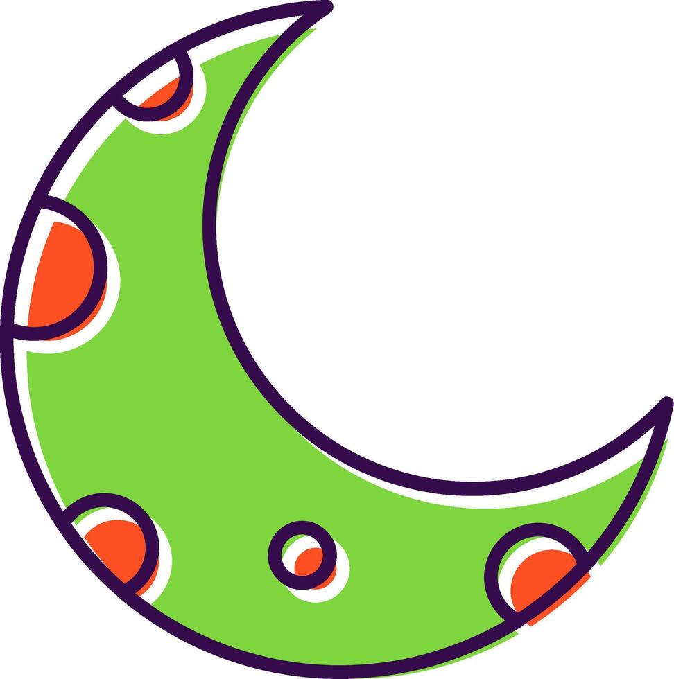 medio Luna lleno icono vector