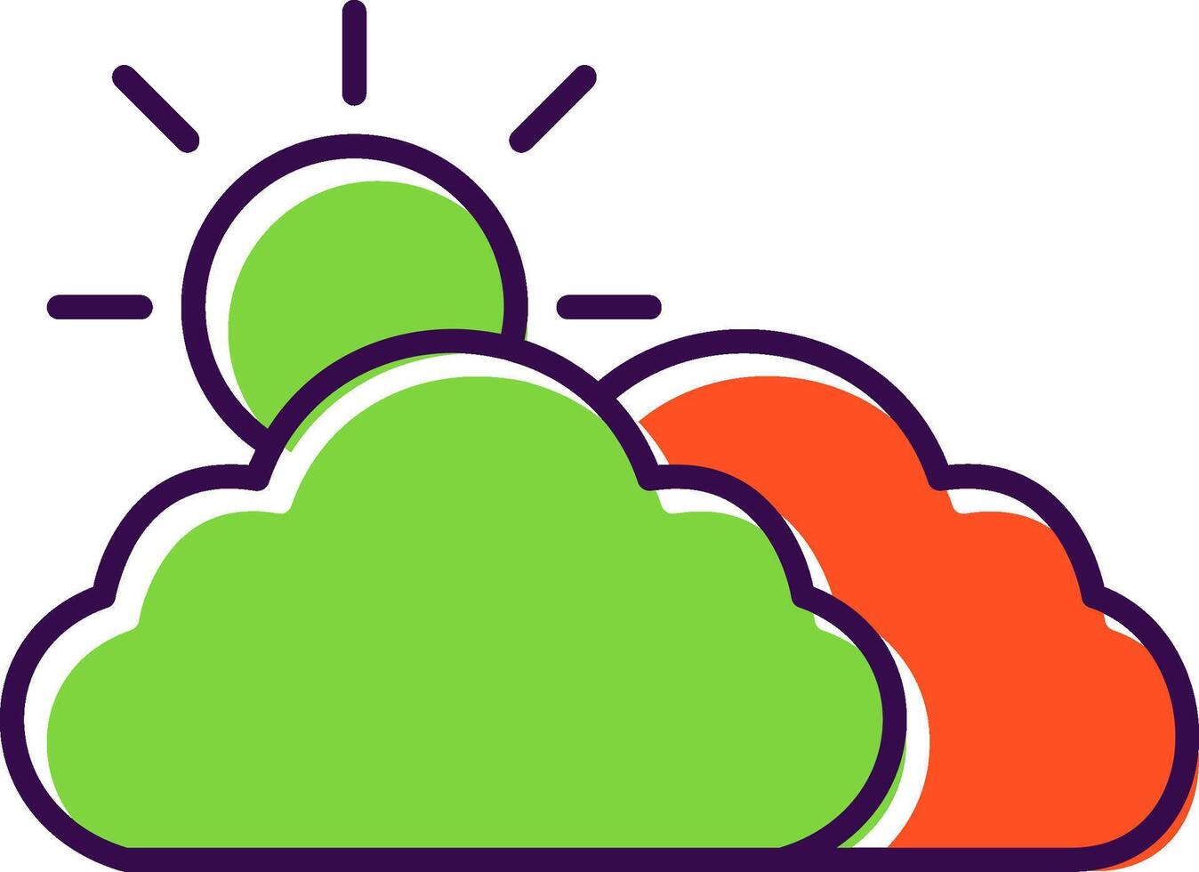 Cloudy Filled  Icon vector