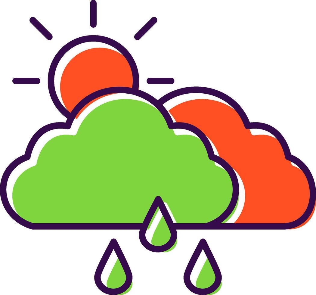 Cloudy Filled  Icon vector