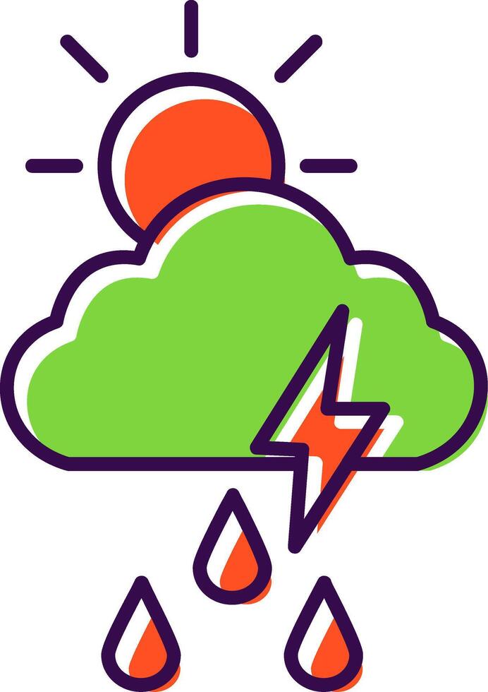 Storm Filled  Icon vector