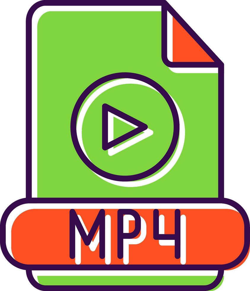 Mp4 Filled  Icon vector