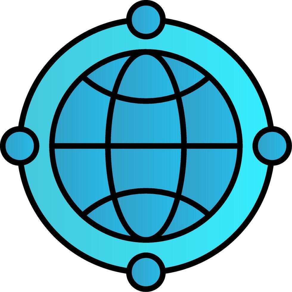 Globe Line Filled Gradient  Icon vector