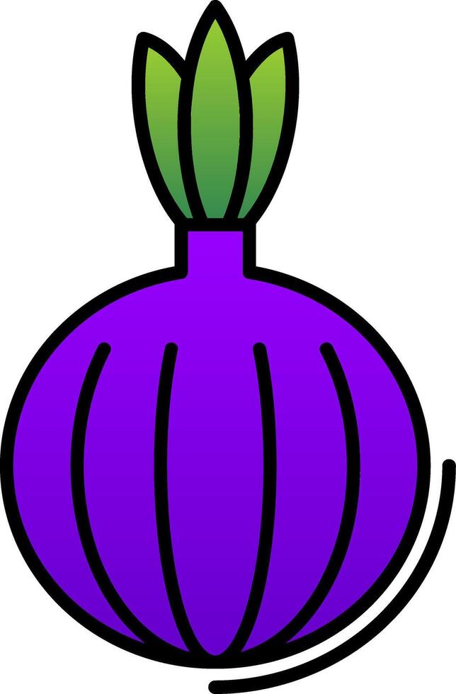 Onion Line Filled Gradient  Icon vector
